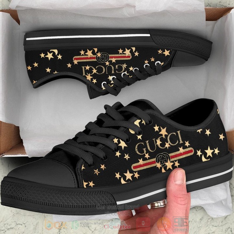 Gucci_star_moon_black_canvas_low_top_shoes