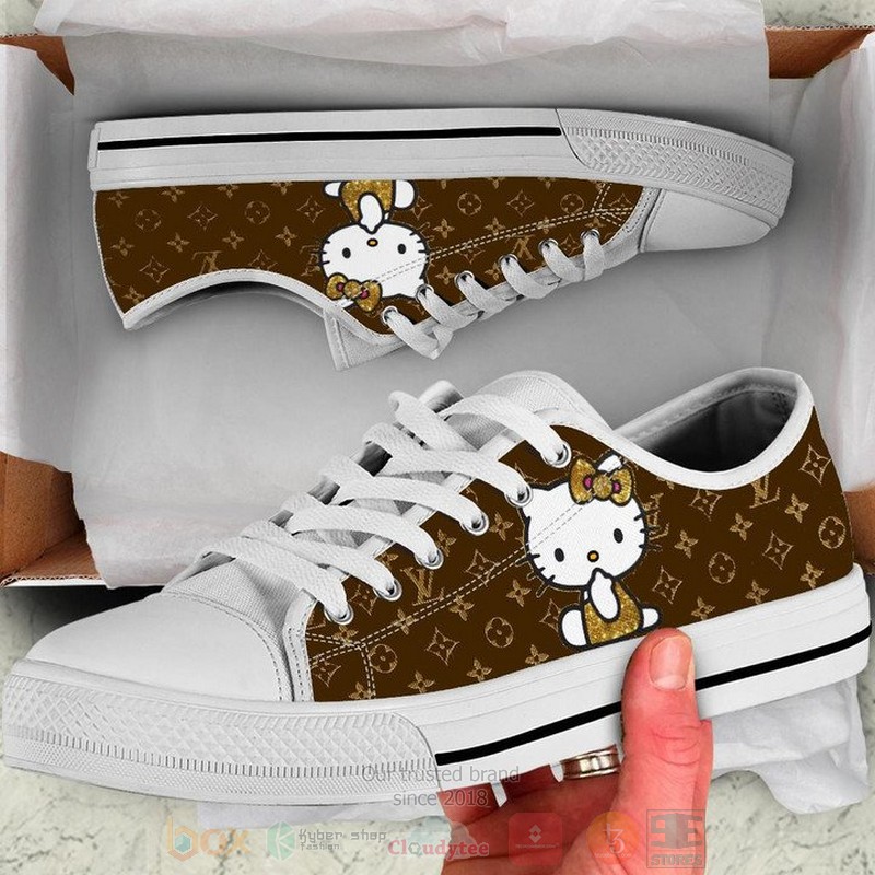 Hello_Kitty_Louis_Vuitton_brown_pattern_canvas_low_top_shoes