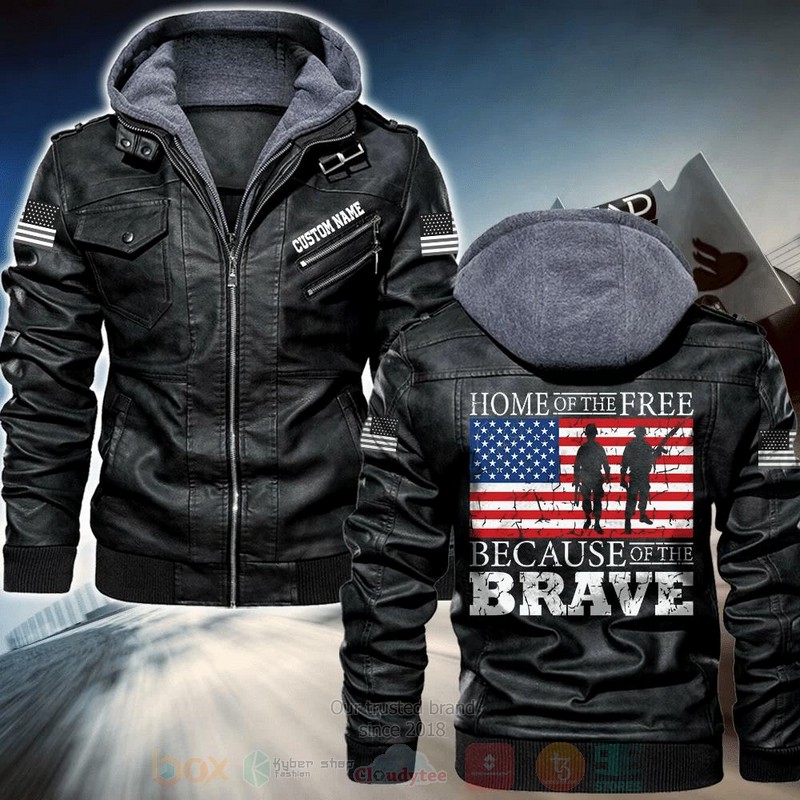 Home_of_The_Free_Because_of_The_Brave_America_Flag_Custom_Name_Leather_Jacket