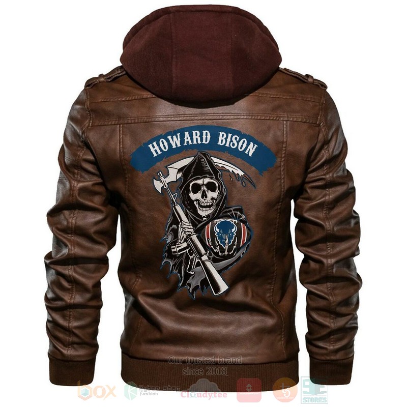 Howard_Bison_NCAA_Football_Sons_of_Anarchy_Brown_Motorcycle_Leather_Jacket