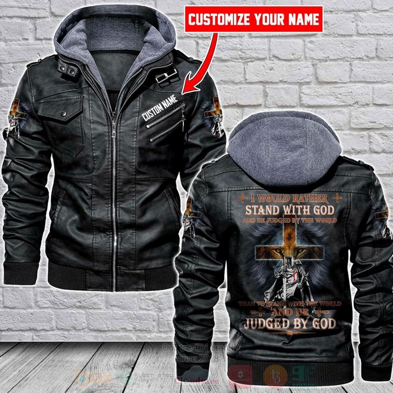 I_Would_Rather_Stand_With_God_Knight_Custom_Name_Leather_Jacket