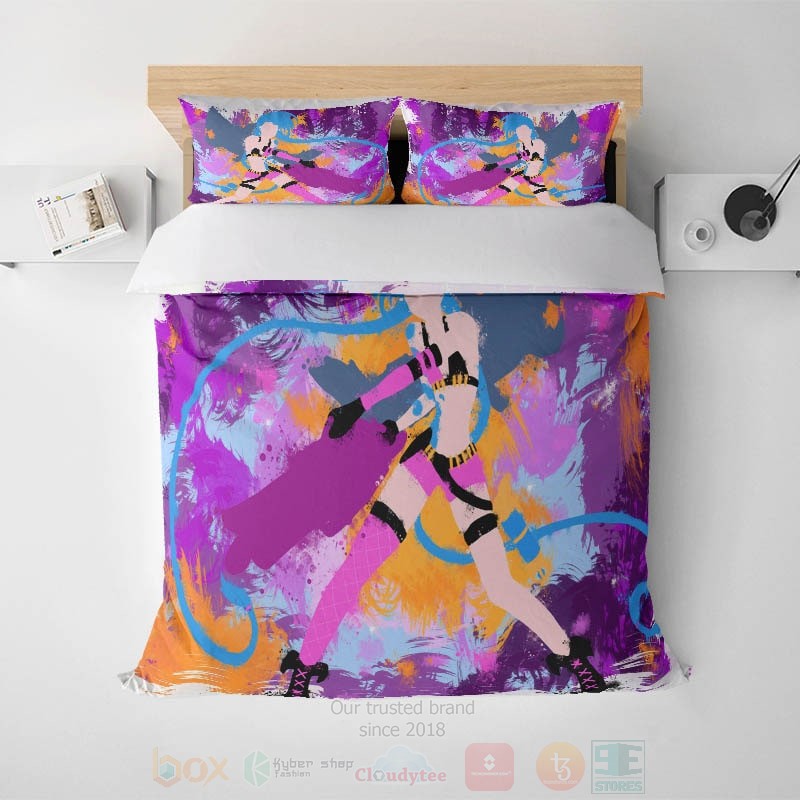 Jinx_League_of_Legends_Powder_Abstract_Brushed_Arcane_Gamming_Bedding_Set