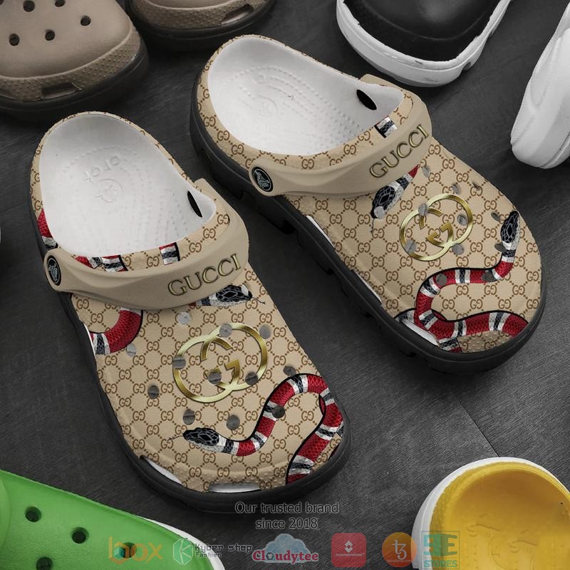 Kingsnake_Gucci_Khaki_pattern_Crocband_Clog_Shoes