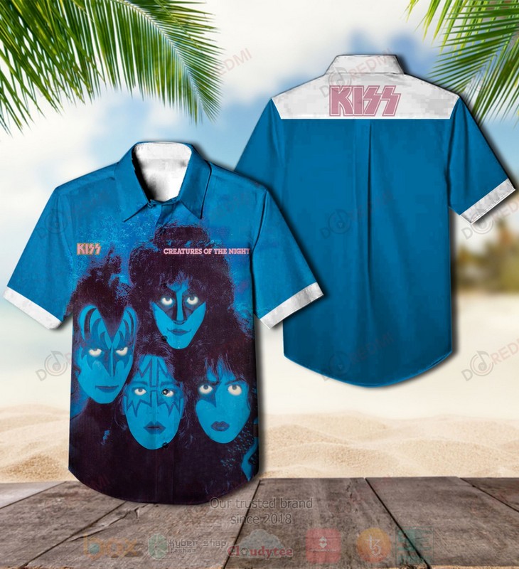 Kiss_Creatures_of_The_Night_Blue_Hawaiian_Shirt