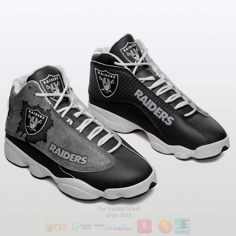 Las_Vegas_Raiders_Football_NFL_Black_Air_Jordan_13_Shoes