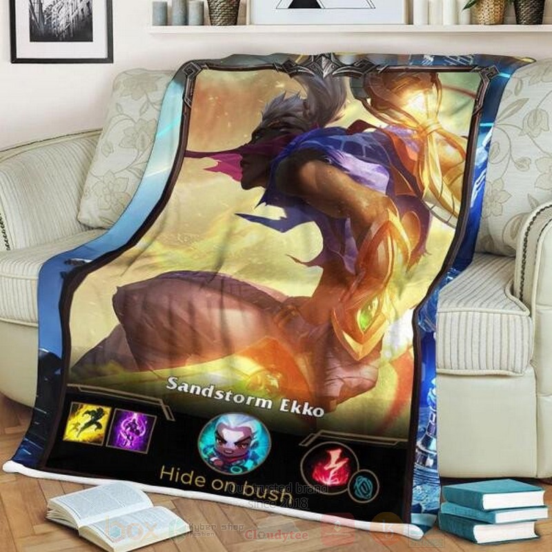 League_of_Legends_Ekko_Custom_Name_Sherpa_Blanket_1