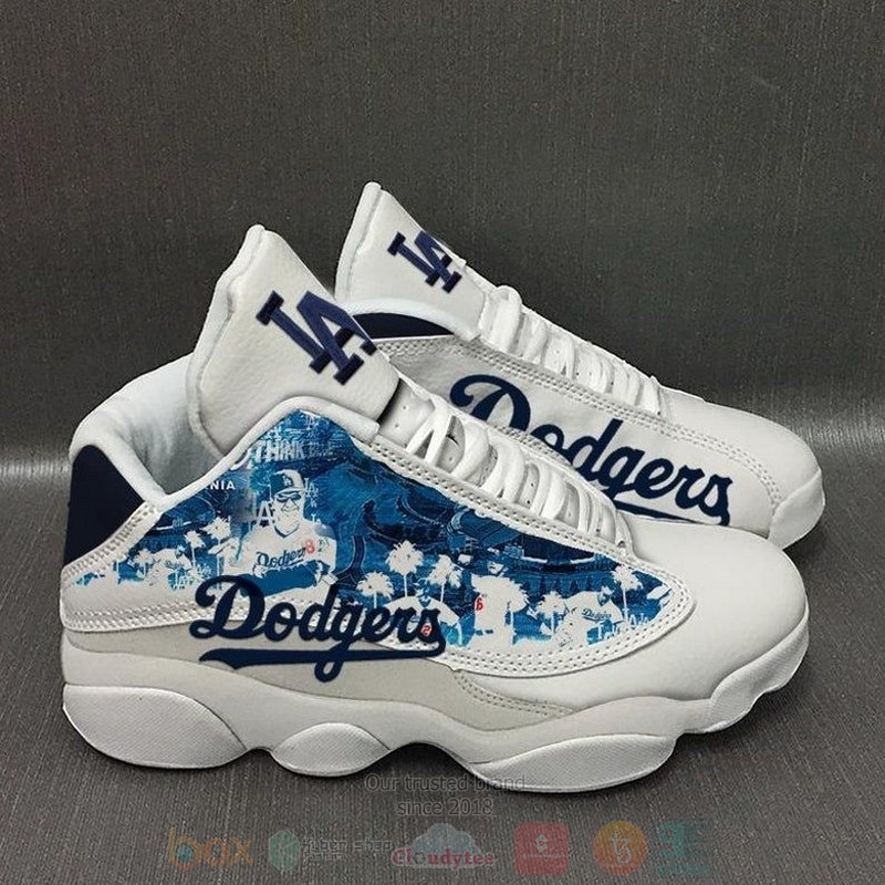 Los_Angeles_Dodgers_MLB_Big_Logo_Football_Team_Air_Jordan_13_Shoes