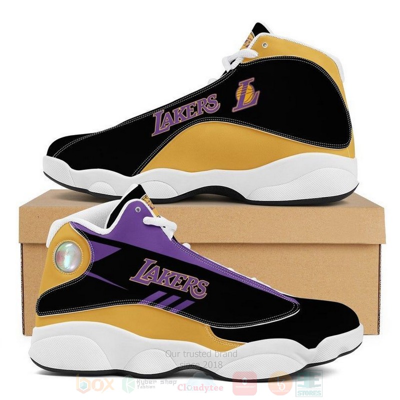 Los_Angeles_Lakers_NBA_Football_Team_Air_Jordan_13_Shoes