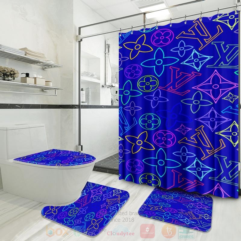 Louis_Vuitton_3D_Pattern_Color_Blue_Inspired_Luxury_Shower_Curtain_Set