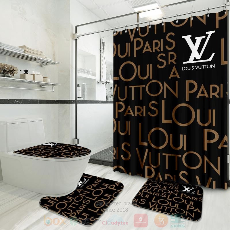 Louis_Vuitton_Black-Brown_Inspired_Luxury_Shower_Curtain_Set