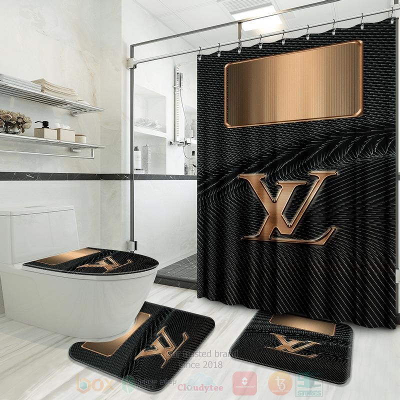 Louis_Vuitton_Black-Grey-Gold_Logo_Inspired_Luxury_Shower_Curtain_Set