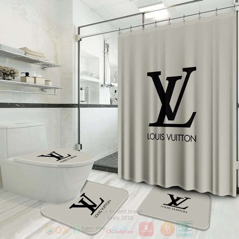 Louis_Vuitton_Black_Logo_Grey_Inspired_Luxury_Shower_Curtain_Set