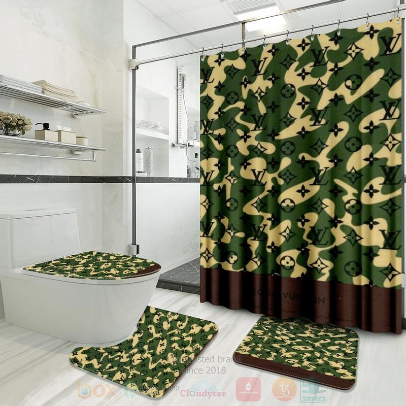 Louis_Vuitton_Camo_Green_Inspired_Luxury_Shower_Curtain_Set