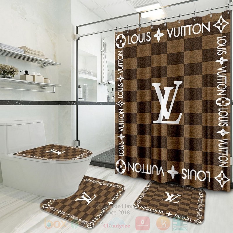 Louis_Vuitton_Caro_Brown-Dark_Brown-White_Inspired_Luxury_Shower_Curtain_Set
