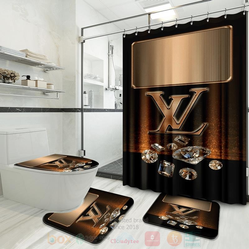 Louis_Vuitton_Diamonds_Brown-Black_Inspired_Luxury_Shower_Curtain_Set