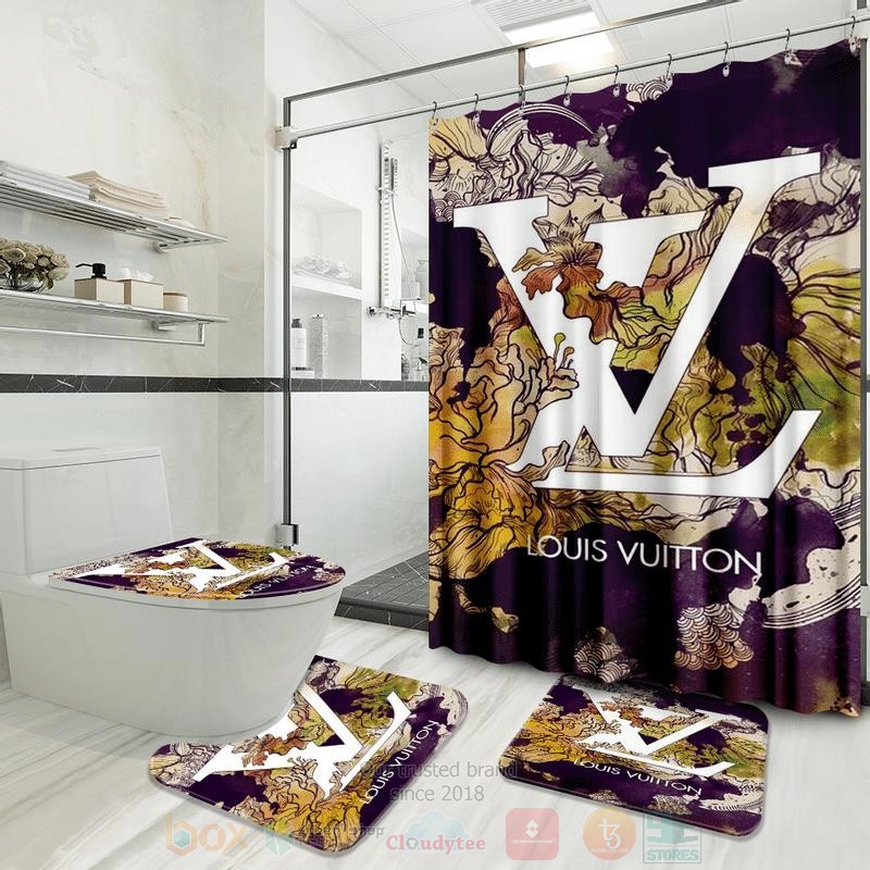 Louis_Vuitton_Flower_Hibiscus_Pattern_Inspired_Luxury_Shower_Curtain_Set