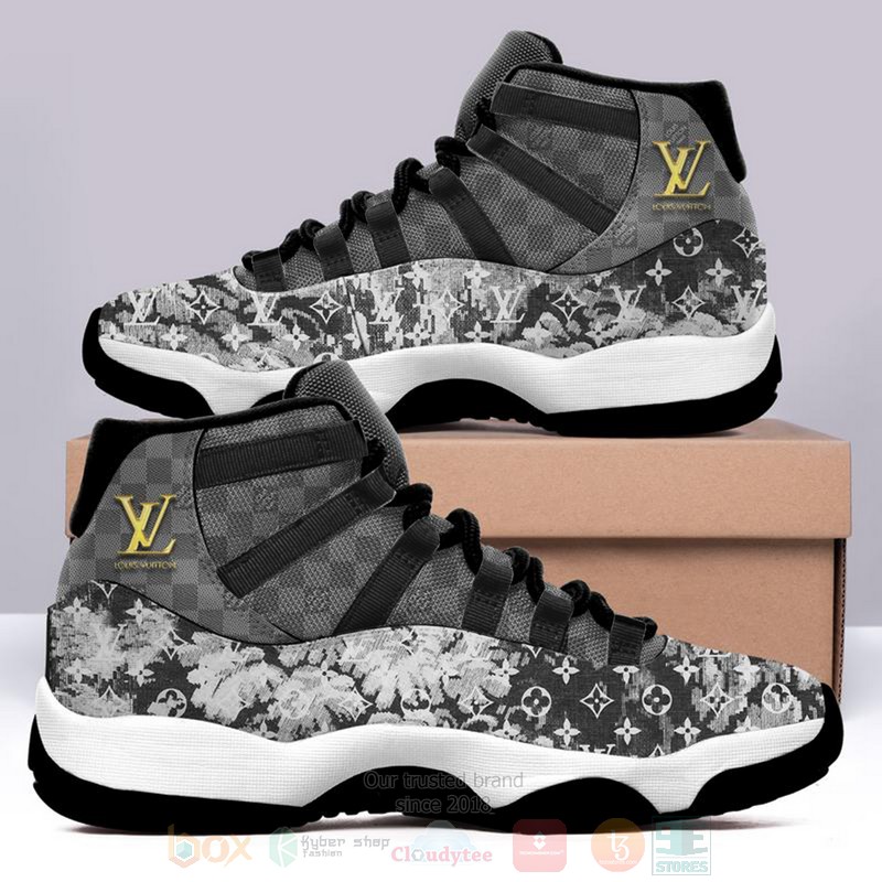 Louis_Vuitton_Grey-White_Air_Jordan_11_Shoes