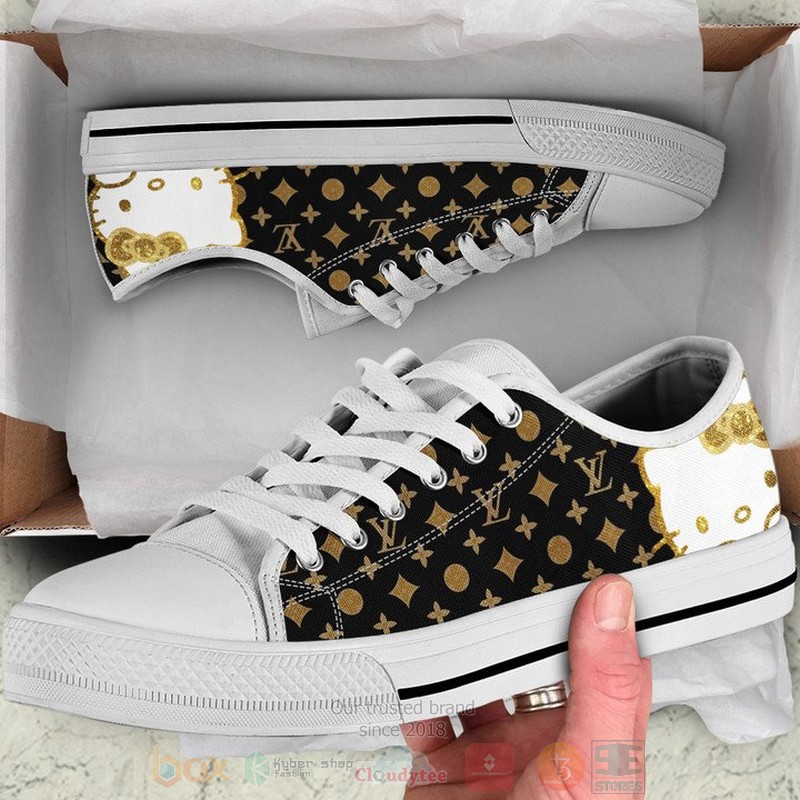 Louis_Vuitton_Hello_Kitty_black_pattern_canvas_low_top_shoes