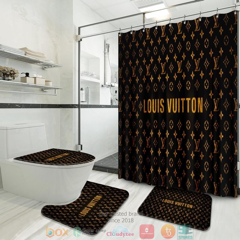 Louis_Vuitton_High-end_brand_black_yellow_Shower_Curtain_Sets