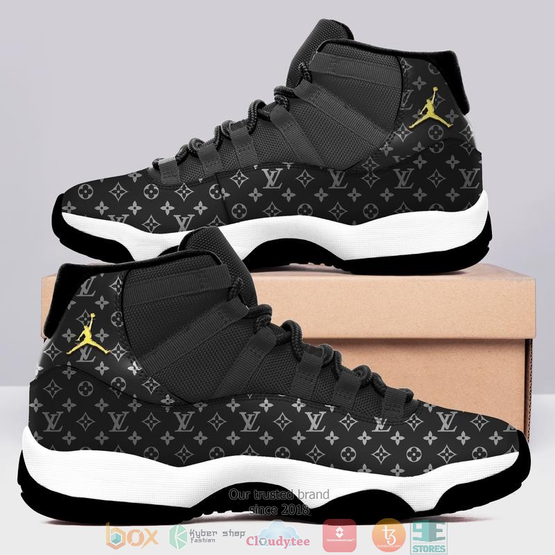 Louis_Vuitton_LV_Black_Air_Jordan_11_Sneaker_Shoes