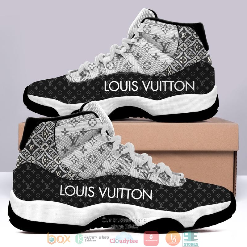 Louis_Vuitton_LV_Grey_Black_Air_Jordan_11_Sneaker_Shoes