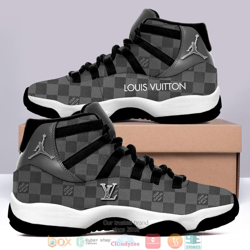 Louis_Vuitton_LV_caro_pattern_grey_Air_Jordan_11_Sneaker_Shoes