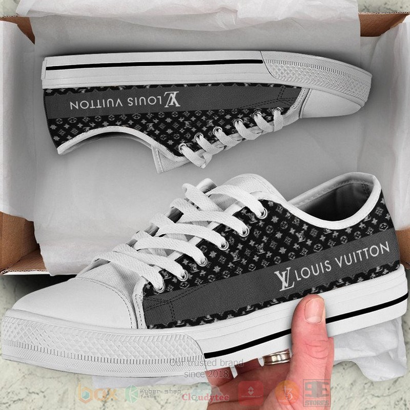 Louis_Vuitton_Luxury_brand_black_pattern_canvas_low_top_shoes