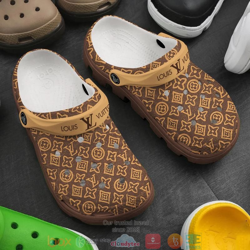 Louis_Vuitton_Luxury_brand_brown_pattern_Crocband_Clog_Shoes