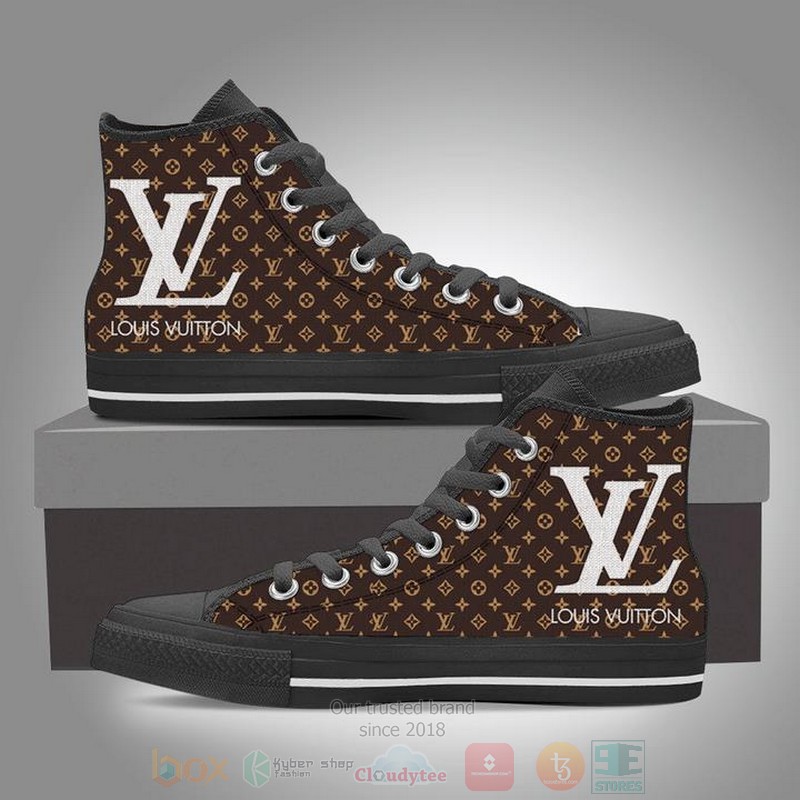 Louis_Vuitton_Luxury_brand_brown_pattern_canvas_high_top_shoes