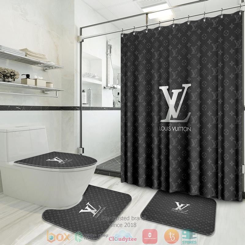 Louis_Vuitton_Luxury_brand_grey_Shower_Curtain_Sets