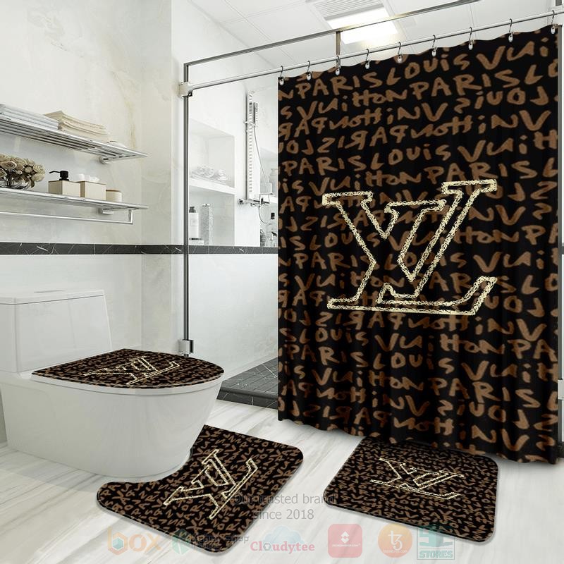 Louis_Vuitton_Paris_Brown-Black_Inspired_Luxury_Shower_Curtain_Set