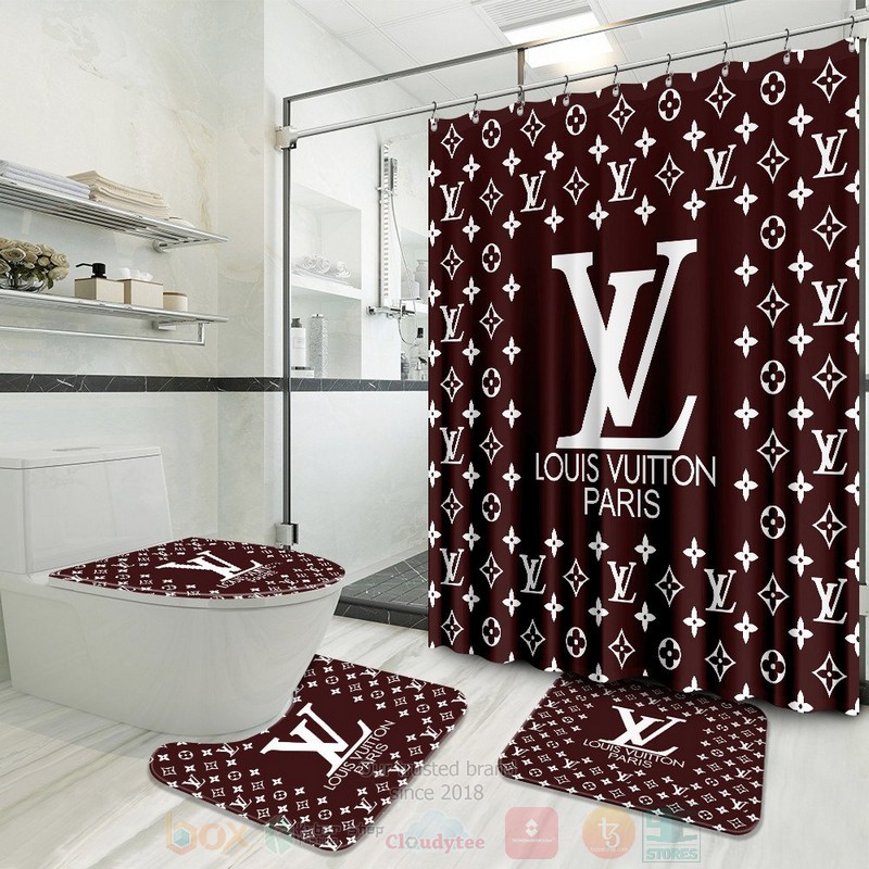 Louis_Vuitton_Paris_Dark_Red-White_Inspired_Luxury_Shower_Curtain_Set