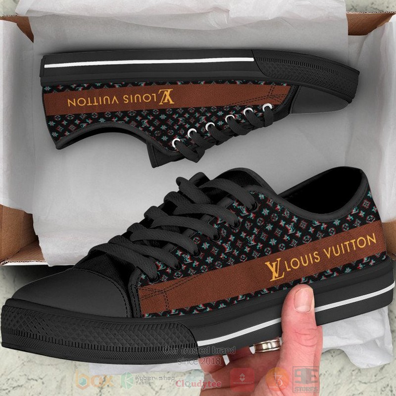 Louis_Vuitton_Paris_black_canvas_low_top_shoes