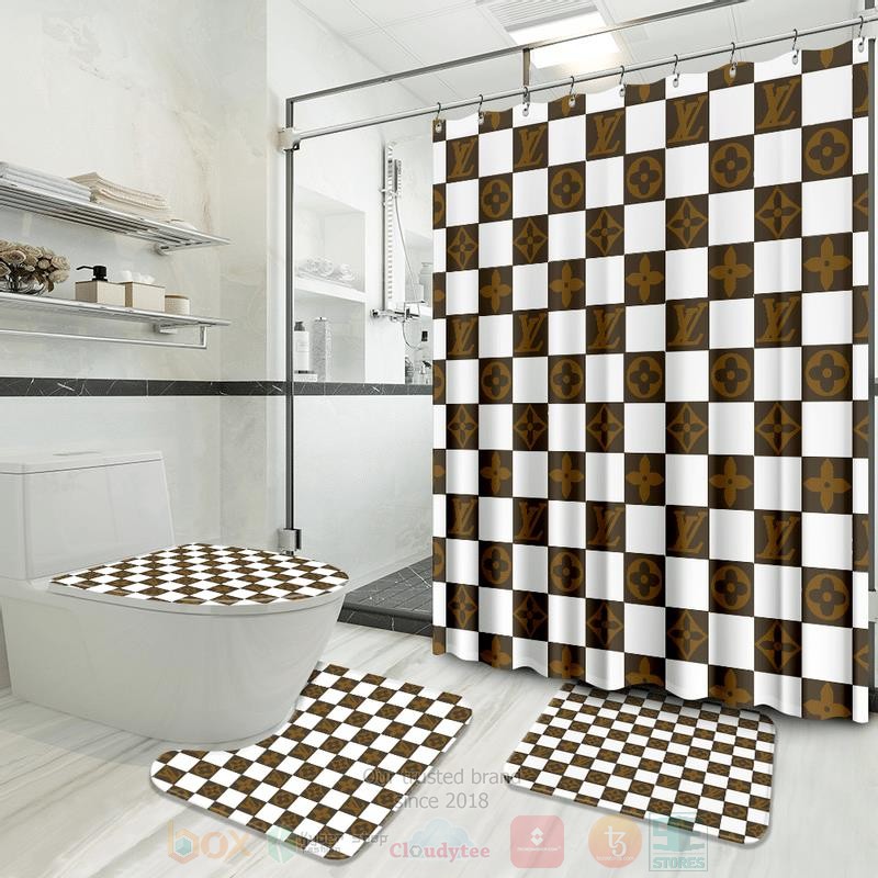 Louis_Vuitton_White-Brown_Caro_Inspired_Luxury_Shower_Curtain_Set