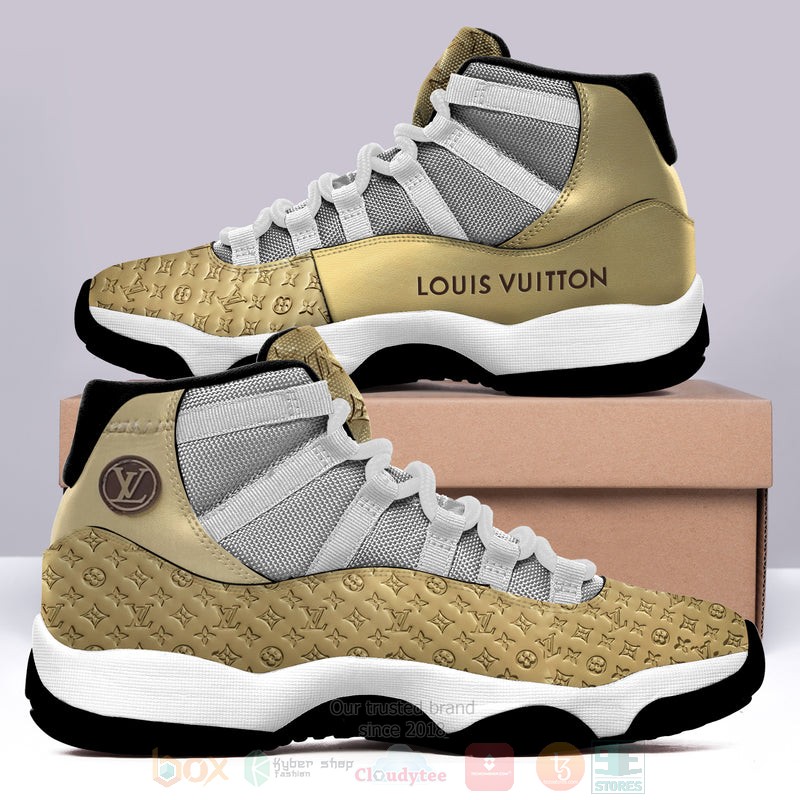 Louis_Vuitton_Yellow_Gold_Air_Jordan_11_Shoes