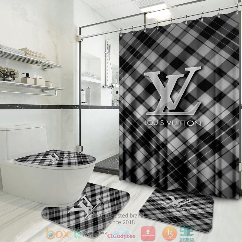 Louis_Vuitton_black_checked_pattern_Shower_Curtain_Sets