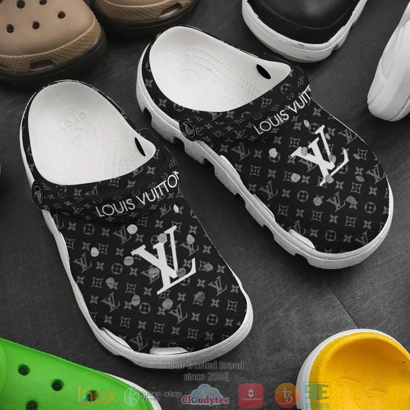 Louis_Vuitton_black_pattern_Crocband_Clog_Shoes