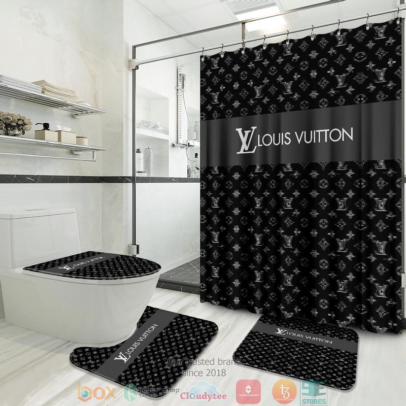 Louis_Vuitton_black_pattern_Shower_Curtain_Sets