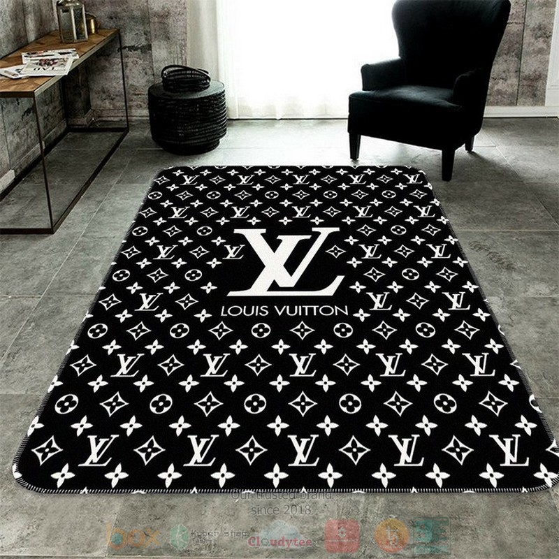 Louis_Vuitton_black_pattern_rectangle_rug