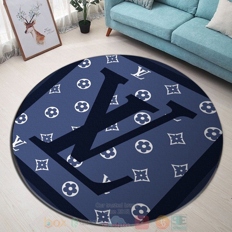 Louis_Vuitton_blue_pattern_round_rug