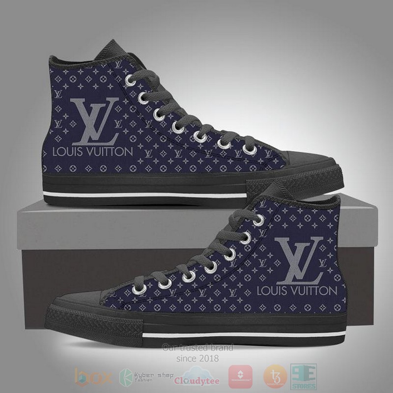 Louis_Vuitton_brand_blue_pattern_canvas_high_top_shoes