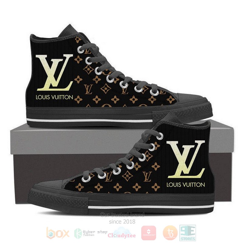 Louis_Vuitton_brown_black_canvas_high_top_shoes