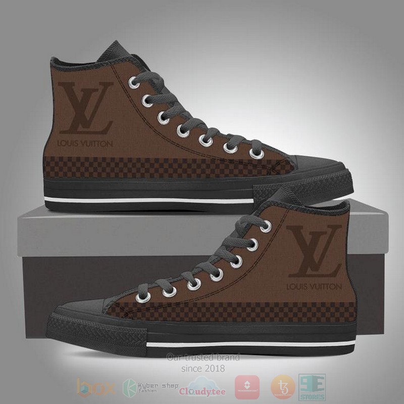 Louis_Vuitton_brown_damier_pattern_canvas_high_top_shoes