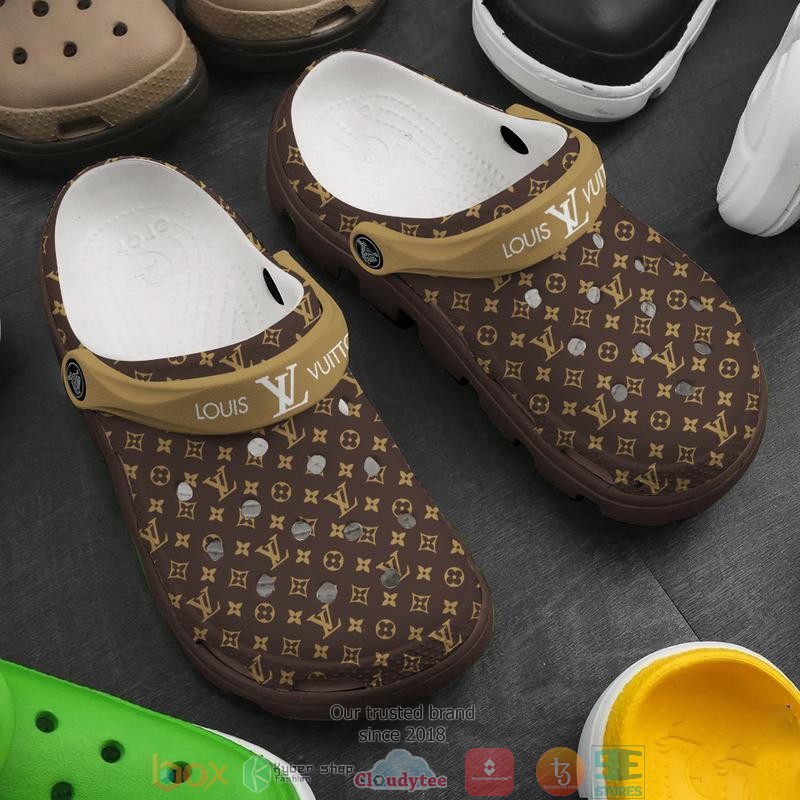 Louis_Vuitton_brown_pattern_Crocband_Clog_Shoes