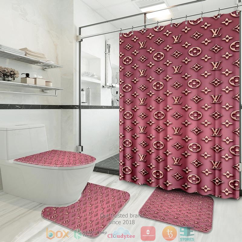 Louis_Vuitton_pink_pattern_Shower_Curtain_Sets