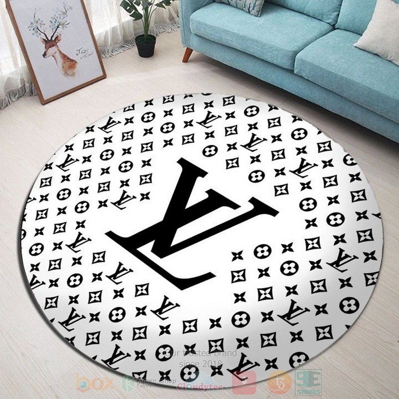 Louis_Vuitton_white_pattern_round_rug