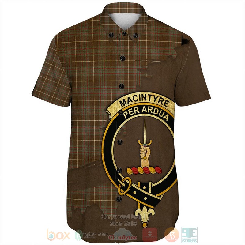 MacIntyre_Modern_Tartan_Crest_Custom_Name_Short_Sleeve_Hawaiian_Shirt_1