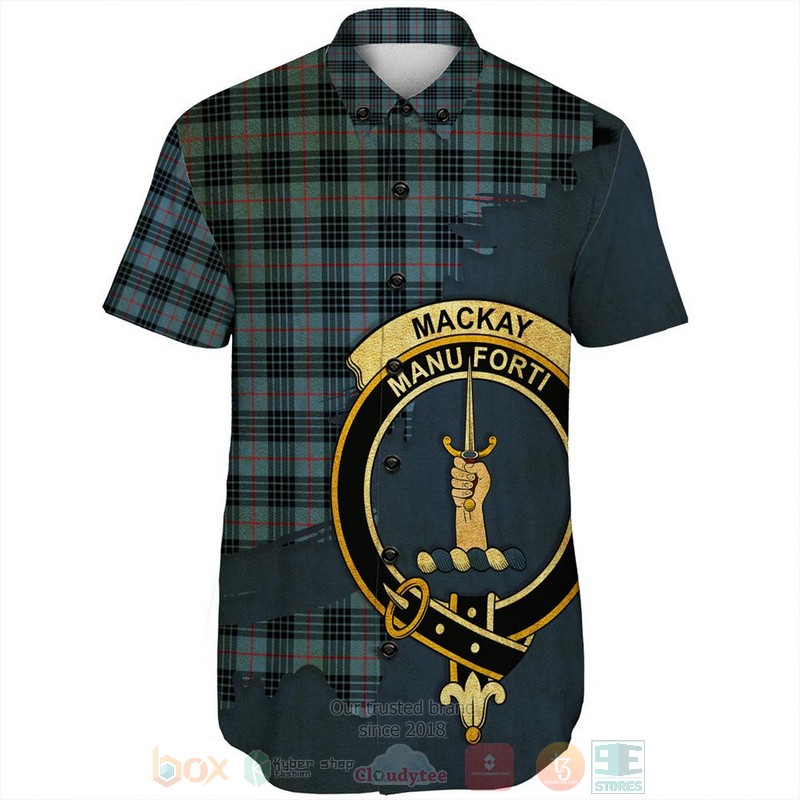 MacKay_Modern_Tartan_Crest_Custom_Name_Short_Sleeve_Hawaiian_Shirt_1
