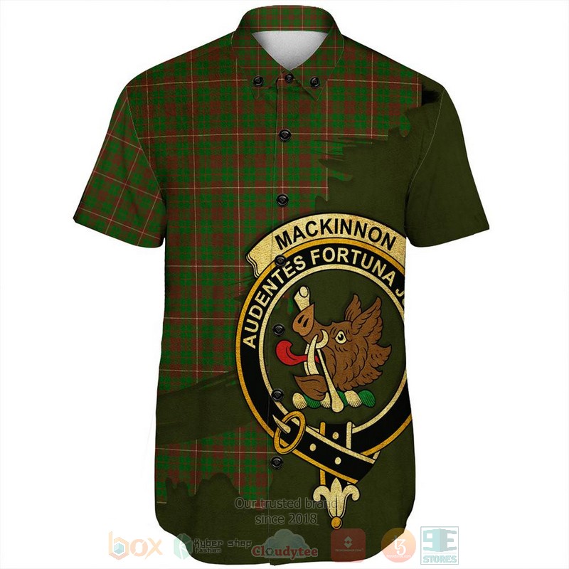 MacKinnon_Modern_Tartan_Crest_Custom_Name_Short_Sleeve_Hawaiian_Shirt_1