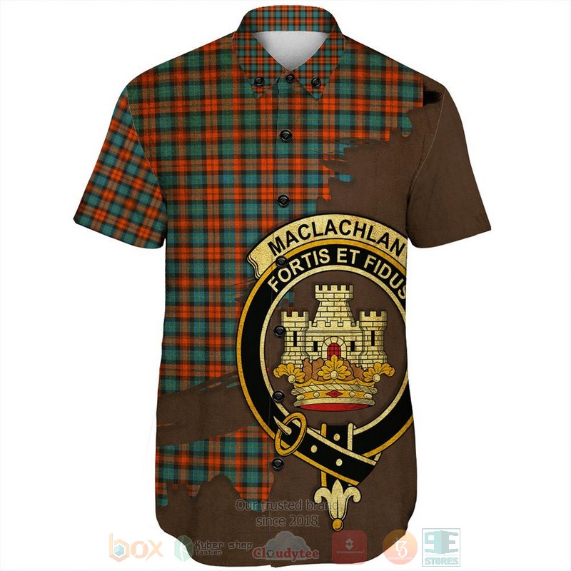 MacLachlan_Hunting_Modern_Tartan_Crest_Custom_Name_Short_Sleeve_Hawaiian_Shirt_1